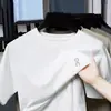 Nueva Camiseta Casual de Manga Corta con Cuello Redondo para Hombre de Verano Moda para Mediana Edad Todo Fósforo Transpirable Top Comercio Exterior Pelo