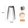 Boquilla de acero inoxidable tamaño XXL para tubería, boquilla para hojaldre, boquilla para crema de pastel, herramienta para hornear, galleta sin costuras