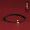 Año de la Oveja Tradicional Chapado en Oro Súper Conservación del Color Hebilla de Seguridad Aleación Cuerda Roja Pulsera Tejida a Mano Pulsera de Tobillo