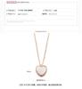 Collar de calcedonia con corazón rojo en plata de ley 925 y oro rosa con joyas de plata para mujer, joyas europeas y americanas.