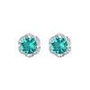 Pendientes de Lujo Ligero, Diseño de Gama Alta, Pendientes de Diamantes Azul Maldivas y Verde, Joyería de Flor de Rosa con Diamantes Completos para Transmisión en Vivo de Mujeres