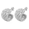 Pendientes Transfronterizos Europeos y Americanos, Estilo Nuevo Vintage, Acero Inoxidable, Forma de Diamante Hueco, 11 mm, Oro de 18 Quilates, Sencillos y Versátiles, Moda al por Mayor