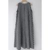 Novo estilo coreano exterior único vestido longo sem mangas xadrez Coreia do Sul moda algodão e linho vestido M-4XL200