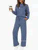 Comercio exterior europeo y americano, ropa de mujer transfronteriza, bestseller de Amazon, primavera y otoño, cuello semi-alto, conjunto de pantalones casuales de manga larga con raya en el pecho