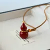 Corrente para Suéter Original Elegante Simples Versátil Colorido Esmalte Gota de Óleo Formato de Cabaça Acessível Luxo Alta Qualidade Colar Longo para Mulheres