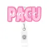Insignia para Personal Médico con Brillo, Texto en Inglés, Portaid Retráctil, Colgante Decorativo, Iniciales, Pergamino Retráctil
