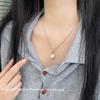 Pingente de pérola Shijia em prata de lei s925 fivela universal romboidal estilo Chanel pingente de colar simples luxo leve Alto senso
