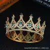 Corona de Novia Europea y Americana Diadema Colorida de Pedrería Transfronteriza Corona de Plástico Barroca Accesorios para Vestido de Boda Accesorios para el Cabello