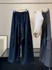 Pantalones cargo anchos para mujer de principios de otoño, cintura elástica con cordón, estilo coreano, bolsillos grandes, doble uso, puños, holgados, versátiles, casuales, largos