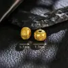 Plata S925 Chapada en Oro por Todas Partes Estilo Antiguo Liso Seis Palabras Mantra Cuentas Separadoras Accesorios Pequeños DIY Nuevo Estilo Chino Versátil Cuentas Sueltas