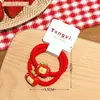 Conjunto de Prendedores de Cabelo Fofos de Maçã Vermelha para Animais de Estimação e Meninas - Elásticos Versáteis para Rabos de Cavalo Duplos, Estilosos e Adoráveis