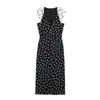 Comercio Exterior 2026 Verano Nuevo Estilo Europeo y Americano Moda Femenina Sexy Chica Caliente Vestido con Lunares y Hombros Acolchados 3897160