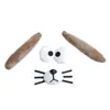 Animal de Pelúcia Orelhas Longas Encaixes de Algodão Olho Nariz Barba Cabelo DIY Enfeites Chapéu Boneca Decoração de Orelha