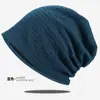Cara Pequeña Ins Sombrero Negro Hombres Primavera Otoño Invierno Mujeres Gorro de Punto Jersey Moda Versátil Gorro Luna Montón
