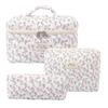 Bolsa Cosmética Portátil Grande Capacidade Floral Pequeno Armazenamento Algodão Acolchoado Portátil Flores Fofas Ins Viagem Estudantes