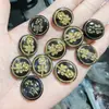 18*18mm Placa Redonda Ouro Rosa Vidro Retrô Acessórios para Joias DIY Pingente de Mão Material de Corda com Contas