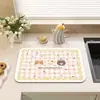 Alfombrilla de secado de dibujos animados de tierra de diatomeas, alfombrilla absorbente de agua anti-quemaduras estilo coreano para barra de cocina, posavasos para mesa de comedor, venta al por mayor de fabricante