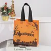 Bolsas Tote de Halloween em Estoque, Sacolas de Compras de Abóbora 3D Impressas em Cor com Transferência Térmica para Doces de Halloween, Sacolas de Doces de Halloween em Estoque