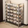 Zapatero multiusos de acero inoxidable, apto para uso doméstico, no requiere ensamblaje, estante de almacenamiento versátil para entradas, dormitorios y propiedades de alquiler; estanterías para zapatos al por mayor disponibles