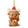 Adornos de Navidad Colgantes Animales Lindos Acrílico Decoraciones Planas Mini Árbol de Navidad Colgantes Dibujos Animados