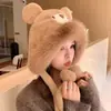Diseño de orejas de oso de dibujos animados lindas de invierno, hace que la cara se vea más pequeña, esponjosa y cálida, adecuado para uso en exteriores y proporciona protección para los oídos