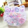 Accesorios para el Cabello de Niños Set de Collar de Kt Cat Princesa Elsa Color Macaron Pulsera para Bebé Niña Regalo de Día Festivo para Niños