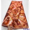 Tecido de Organza Bordado Jacquard Semitransparente com Fio de Ouro e Prata Estilo Antigo Tecido de Renda Brocado Africano