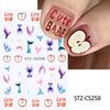 Nuevas pegatinas de uñas transfronterizas para otoño e invierno, con encaje, suéter, flores, pequeñas ramas de flores, pegatinas adhesivas frescas para uñas.