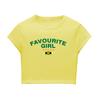 Y2K American Street Spice Girls Básico Feminino Bandeira do Brasil Alfabeto Top Pulôver Em Torno Do Pescoço Umbigo T-Shirt Manga Curta