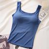 Camisola de Algodón sin Aros con Almohadillas para el Pecho para Mujer, Anti-Exposición, Top sin Mangas, Estilo Tubo
