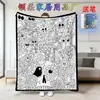Manta Cruzada Amazon Novo Produto Artesanal Veludo Cristal Mais Vendido no Exterior Preto e Branco Manta Pai e Filho Halloween Peça Única 26 Peças para Colorir com Pincéis