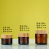 Tampa de Madeira de Bambu Vidro Marrom Frasco de Creme 5-100g À Prova de Luz Frasco para Creme para Olhos Máscara Frasco Vazio Portátil para Reembalagem Atacado