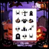 Pegatinas de tatuaje de Halloween con múltiples diseños al por mayor: calabaza, fantasma, araña, calavera, varias cicatrices sangrientas, heridas falsas