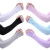 2024 nova manga longa de proteção solar gelada solta alongada alargada para homens luvas de proteção de braço de seda gelada estilo chinês cor sólida cotoveleira