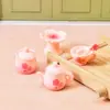Serie de Tazas de Té con Flores de Cerezo Rosa Girly Resina Hecho a Mano Decoración DIY Adornos para Coche de Escritorio Regalos para Parejas