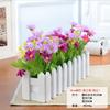 Cerca de Flores Simuladas Set de Plantas Verdes Flor Falsa Orquídea Saltarina Crisantemo Pequeña Flor Verde Rosa Diamante Decoración de Oficina Bonsái