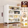 Armário de armazenamento de chão para cozinha e sala de jantar com porta, armário de armazenamento com porta, micro-ondas, forno, panela, armário de armazenamento de função multicamada, prateleira