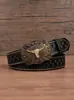 Cinto de Cowboy Ocidental, Cinto de Couro com Tachas Punk Embossado para Jovens, Em Estoque Atacado Cinto Estilo Étnico