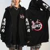 Moletom Anime Demon Slayer Tanjirou Kimetsu No Yaiba com Zíper Masculino
