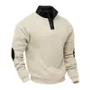 Moletom Masculino Americano Outono e Inverno Amazon Transfronteiriço Veludo Grosso Solto Casual Gola Alta Pulôver Jaqueta de Manga Longa