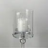 Portavelas de Metal y Vidrio Adornos Cena a la Luz de Velas Adornos de Mesa Sencillo Moderno Ceremonia de Boda Accesorios de Boda Decoración de Habitación Modelo