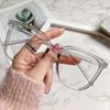 Gafas de Moda Celebrante de Internet con Luz Anti-azul para Mujer Estilo Coreano Ovaladas Lisas de Montura Grande Ajustadas Gafas Planas Transfronterizas para Hombre