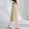 Falda casual recta de longitud media estilo coreano hecha a medida, otoño 2026 de cintura alta nueva y elegante que cubre la cadera, falda vaquera