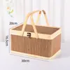 Cesta de Bambu Trançada Cesta de Bambu Caixa de Presente Embalagem para Zongzi Bolo da Lua Ovo Bacon Cesta de Bambu Portátil Presente de Acompanhamento Embalagem de Feriado