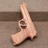 Simulação de relevo em madeira maciça Carvalho pistola de brinquedo para crianças arma de adereço modelo de arma artesanato de arma de madeira presentes atacado