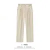 Pantalones de traje casual de verano para hombre, elásticos en la cintura, fluidos, resistentes a las arrugas, sin planchado, cropped, holgados, adelgazantes, para el trabajo