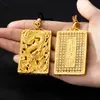 Nova Colar Pingente Dragão Tradicional Estilo Chinês para Homens e Mulheres, Pingente de Ouro de Areia Vietnamita, Joias de Ouro Imitado Estilo Nacional Atacado