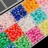 Cuentas Perforadas de Acrílico Transparente de Colores Ab, Cuentas Redondas Coloridas para Manualidades, Pendientes, Pulseras, Cuentas Sueltas, Accesorios de Joyería