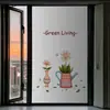 Anti-miradas, Transparente pero No Visible, Protección de Privacidad, Cobertura Completa, Película Adhesiva de Vidrio Esmerilado Verde para Cocina