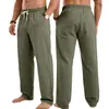 Calça Masculina de Linho Respirável Estilo Old Money Esportivo Casual de Verão, Plus Size, Perna Reta, Transfronteiriça Europeia e Americana da Amazon